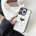 PD Diamond Goose Down Metal Triangle Label iPhone Case